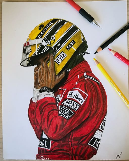 Portrait au crayon d'Ayrton Senna